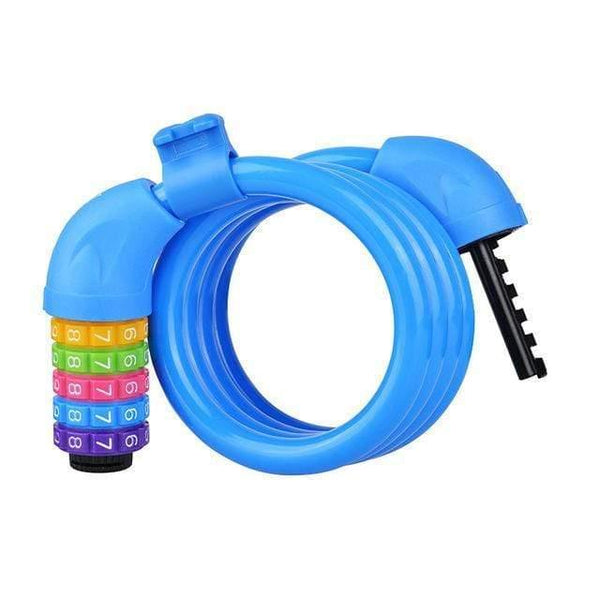 Planet Gates Code Lock Blue Bicycle Lock Code Key Locks Bike Cycling Password Combination Security Steel Wire Locks Bicycle Accessories Multicolor