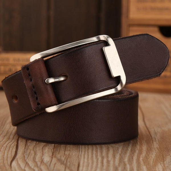 Belt Men High Quality Luxury 100% Real Cowhide Full Grain Genuine Leather Camel Cowboy 3.8 Cm Masculine Soft
