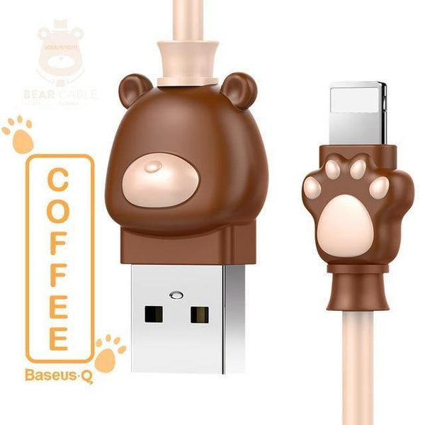 Planet Gates Coffee / 100cm Baseus Cute Bear USB Cable For iPhone X 8 7 6 6s Plus 5 5s Mobile Phone Cable Fast Data Sync Charging For iPhone Charger Cable