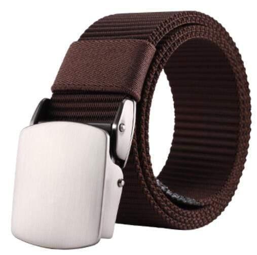 Fashion Male Black Nylon Belt Outdoor Metal Automatic Buckle Canvas Belts Casual Pants Cool Wild Luxury Waist Belts