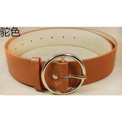 Planet Gates coffee / 100cm High quality female fashion fashionable luxury brand belt, round buckle PU material wear resistant women Jeans Belt 210