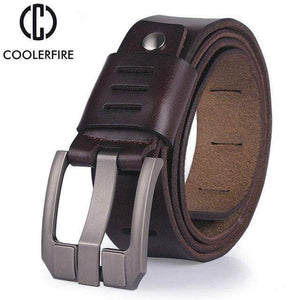 Planet Gates COFFEE / 100cm Leather belts for men brand male pin buckle jeans cowboy Mens Belt Luxury Designer High Quality