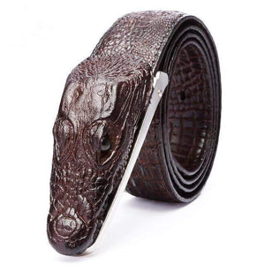 Planet Gates Coffee / 105cm Mens Belts Luxury cow Leather Designer Belt Men High Quality Luxury Crocodile Cinturones Hombre