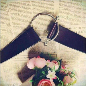 Planet Gates Coffee / 110cm 2018 Women European Style Cowhide Wide Belt Fashion Grand Circle Buckle Female Genuine Leather Coat Skirt Decoration Belts