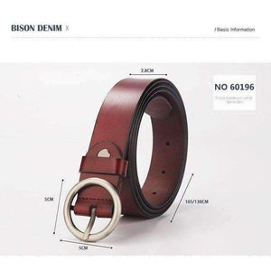 Planet Gates Coffee / 110cm BISON DENIM Designer Belts Women Strap High Quality Genuine Leather Famous Brand ladies casual style luxury female belt N60196