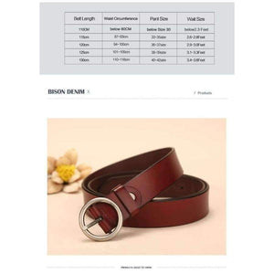 Planet Gates Coffee / 110cm BISON DENIM Designer Belts Women Strap High Quality Genuine Leather Famous Brand ladies casual style luxury female belt N60196