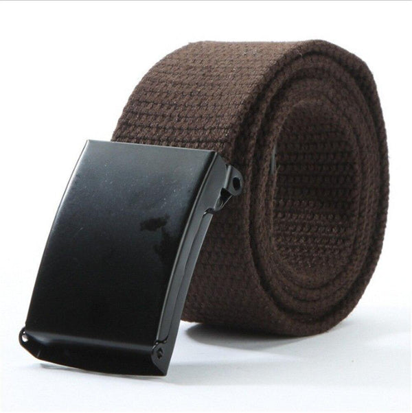 Fashion Men's Plain Webbing Waist Belt Casual Unisex Solid Color Knitted Canvas Belt