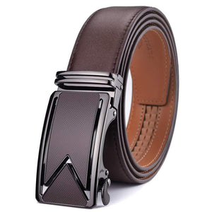 Men Belt  Cowhide Genuine Leather Belts For Men Luxury Automatic Buckle Belts Brown Black Cinturones Hombre B55