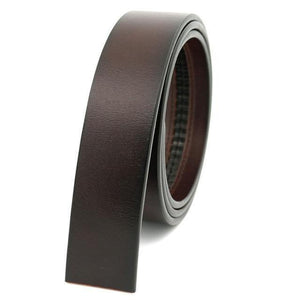 Planet Gates Coffee / 110cm Pure Cowhide Belt Strap No Buckle Genuine Leather Belts Automatic Buckle Belt For Men High Quality