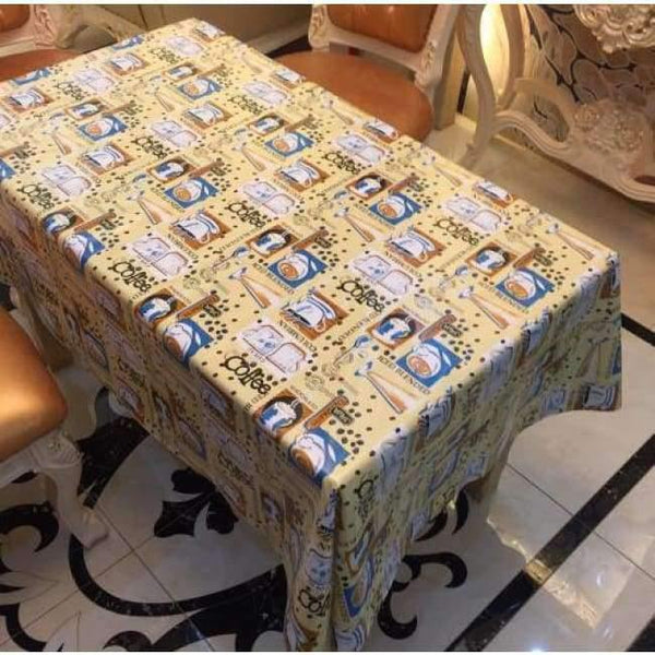 Planet Gates coffee / 137x137cm PVC TableCloth Waterproof Rectangular Plastic Picnic Cloth for Tea Table Home Textile Fashion Love Festive Red MJ033