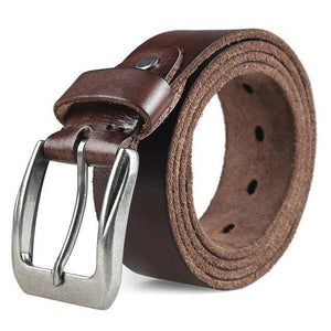 Planet Gates Coffee / 150cm Leather  Casual High Quality Belt Vintage Design Pin Buckle Genuine Leather Belts Male Waistband Cummerbund