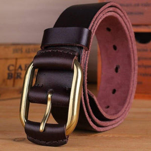 Belt Men High Quality Luxury 100% Real Cowhide Full Grain Genuine Leather Camel Cowboy 3.8 Cm Masculine Soft