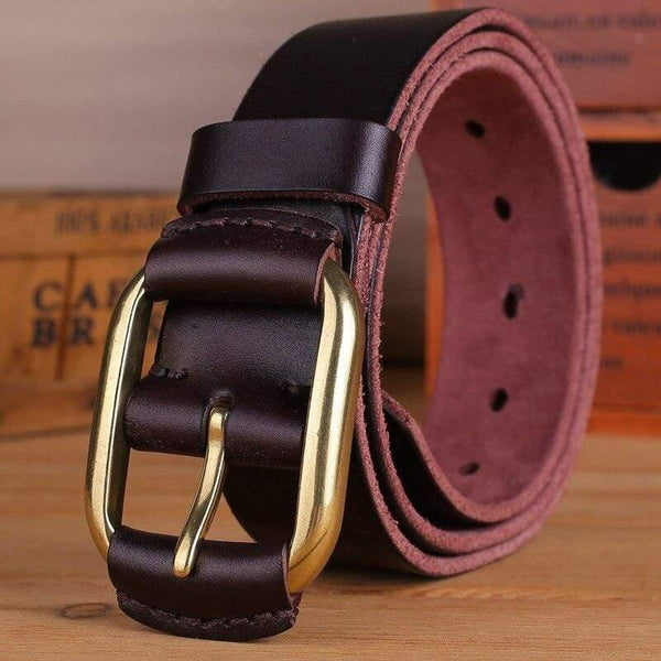 Belt Men High Quality Luxury 100% Real Cowhide Full Grain Genuine Leather Camel Cowboy 3.8 Cm Masculine Soft