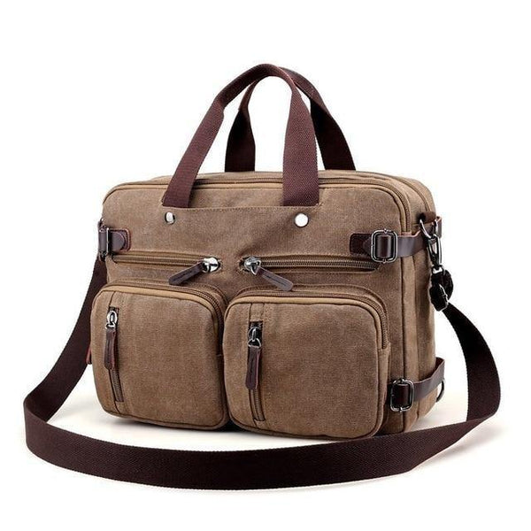 Planet Gates Coffee / 38x27x18CM Men Handbags Canvas Shoulder Crossbody Messenger Bags Solid High Capacity Man Casual Travel Multifunction Back Pack Laptop 2018