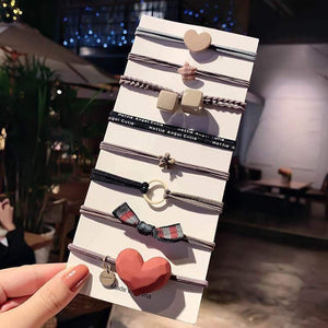 8PCS Koean Style Cute Elastic Hair Bands For Women Ponytail Holder Tie Gum Scrunchie Rubber Bands Girls Hair Accessories