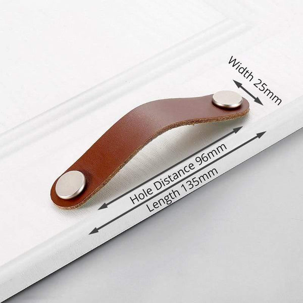 Leather Cabinet Knobs and Handles for Kitchen Cupboard Door Pulls Black Brown Furniture Handle Wardrobe Dresser Knobs