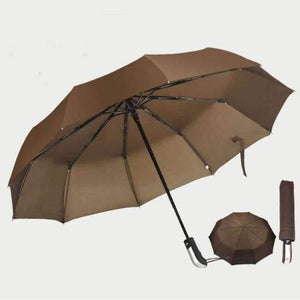 Planet Gates coffee Automatic oversize reinforced umbrella three folding male female parasol Umbrella rain women Windproof business Umbrella