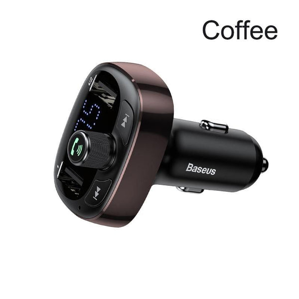Baseus Car Charger FM Transmitter Aux Modulator Bluetooth Handsfree Car Audio MP3 Player 3.4A Fast Dual USB Mobile Phone Charger
