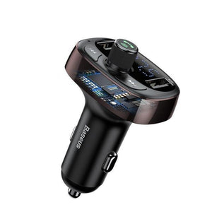 Planet Gates Coffee Car Charger FM Transmitter Aux Modulator Bluetooth Handsfree Car Audio MP3 Player 3.4A Fast Dual USB Mobile Phone Charger