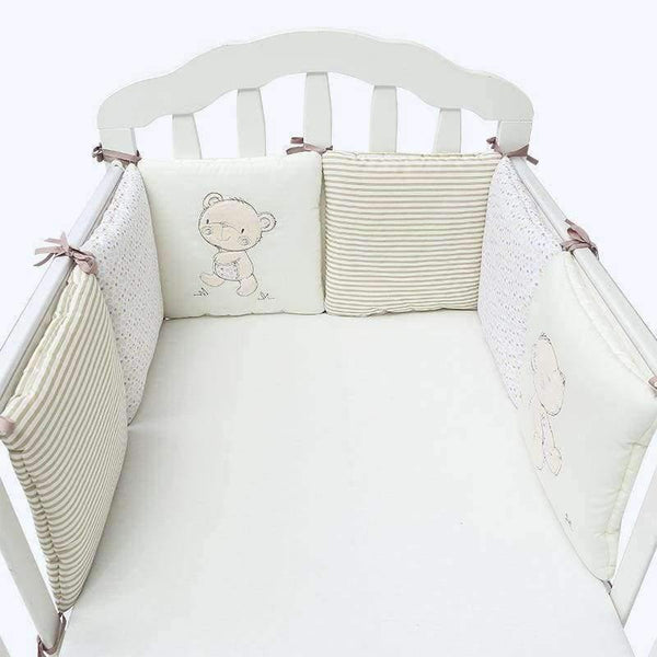 Planet Gates Coffee / China 6Pcs/Pack Baby Bed Bumper Infant Bed Cot Bumper Bed Protector Breathable Baby Crib Protector Cushion Toddler Nursery Bedding