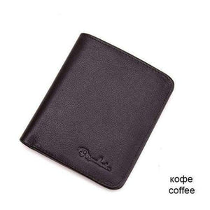 Planet Gates Coffee / China BISON DENIM Black Purse For Men Genuine Leather Men's Wallets Thin Male Wallet Card Holder Cowskin Soft Mini Purses N4429