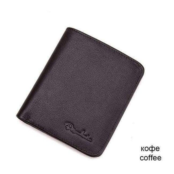 Planet Gates Coffee / China BISON DENIM Black Purse For Men Genuine Leather Men's Wallets Thin Male Wallet Card Holder Cowskin Soft Mini Purses N4429