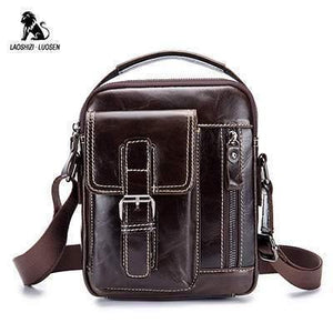 Planet Gates Coffee / China Brand Genuine Leather Shoulder Bag Men Messenger Bags Small Casual Flap Zipper Design Male CrossBody Bag
