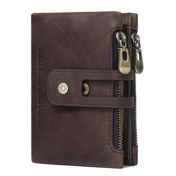 Planet Gates coffee / China CONTACT'S Genuine Crazy Horse Leather Mens Wallet Man Cowhide Cover Coin Purse Small Brand Male Credit&ID Multifunctional Walets