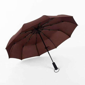 Planet Gates Coffee / China Fully-automatic Three Folding Male Commercial Compact Large Strong Frame Windproof 10Ribs Gentle Black Umbrellas