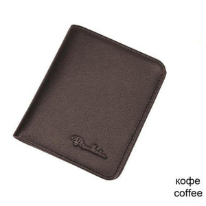 Planet Gates Coffee / China Men Wallets Black Genuine Leather Purse For Men Business Card Holder Men's Wallet Mini N4429