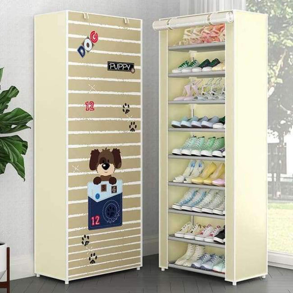 Planet Gates Coffee Dog 10L / China Simple Multi-Layer Shoe Rack Oxford Cloth Galvanized Tube Assembled Storage Cabinet Dorm Shoes Shelf Closet for Home Furniture
