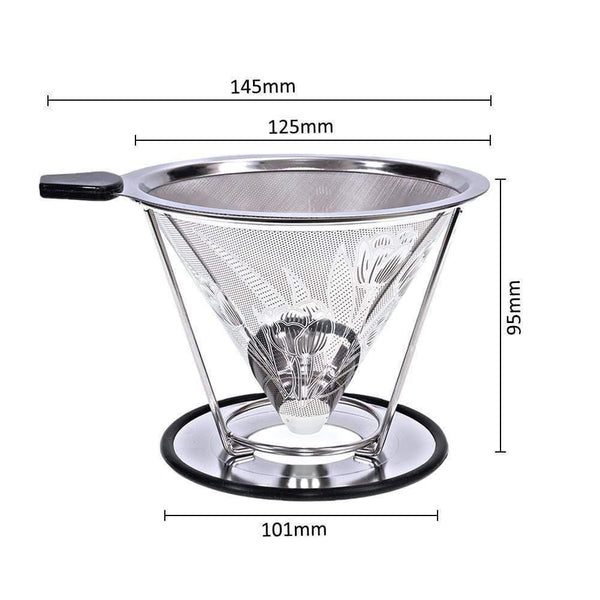 Coffee Filter Double Stainless Steel Split Coffee Filter,Waterproof, Low Temperature Resistant, High Temperature Resistant