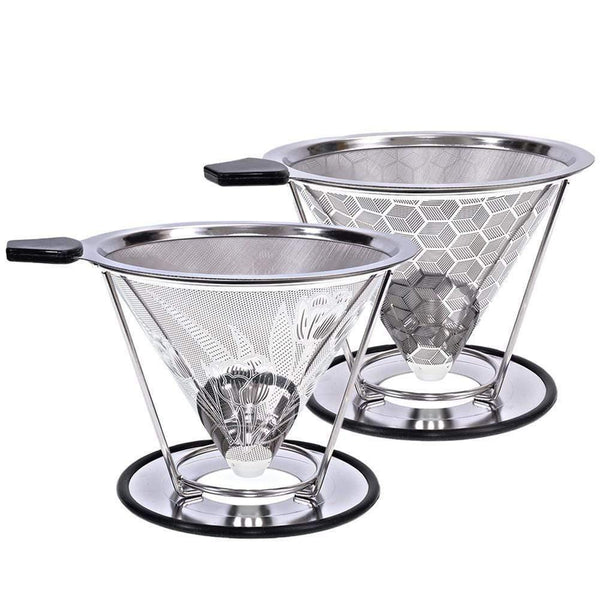 Coffee Filter Double Stainless Steel Split Coffee Filter,Waterproof, Low Temperature Resistant, High Temperature Resistant