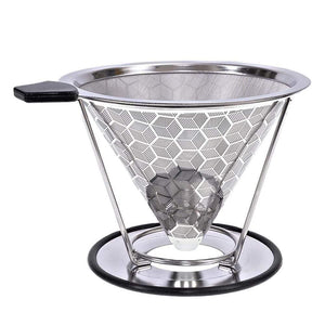 Coffee Filter Double Stainless Steel Split Coffee Filter,Waterproof, Low Temperature Resistant, High Temperature Resistant