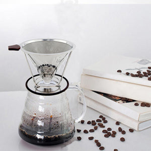 Coffee Filter Double Stainless Steel Split Coffee Filter,Waterproof, Low Temperature Resistant, High Temperature Resistant