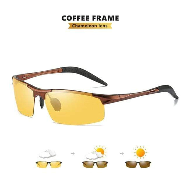 Planet Gates Coffee frame-yellow Anti-glare Day Night Vision Glasses For Driving Men Polarized Sunglasses Photochromic Driver Goggles Glasses zonnebril heren