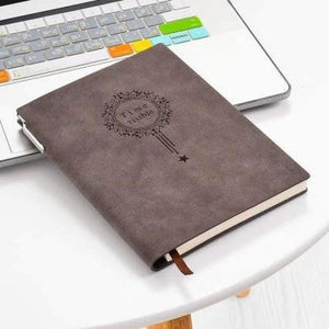 Planet Gates Coffee Free Make logo A5 Notebook Name Custom Leather Writing Pads Binder Black Diary Office School Supply Leader Gift with Pen Box