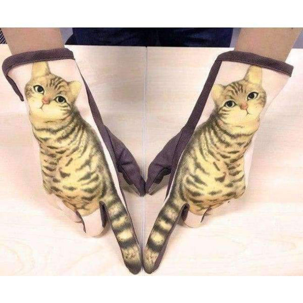 Planet Gates Coffee Hot Cat Printed Winter Suede Leather Gloves Luvas De Inverno Men Women Touch Screen Gloves Guantes Mujer Lady Touchscreen Gloves