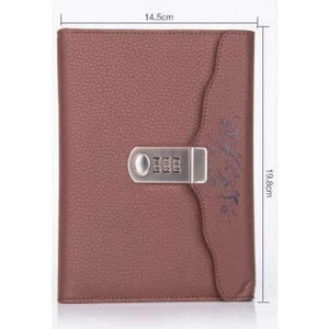 Planet Gates Coffee Individual Logo Custom B6 Notebook Writing Pads Lock Password PU Leather Notepad Travelers Office School Diary Binder Gift