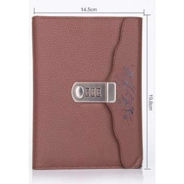 Planet Gates Coffee Individual Logo Custom B6 Notebook Writing Pads Lock Password PU Leather Notepad Travelers Office School Diary Binder Gift