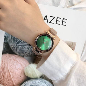Planet Gates Coffee Lady Crystal Watch Magnet buckle Women Dress Watch Fashion Quartz Watch Female Stainless Steel Wristwatches