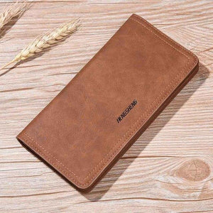 Planet Gates Coffee Leather Men Wallets Business Brand Card holder Purse Men's Long Zipper Wallet Leather Clutch Carteira Masculina