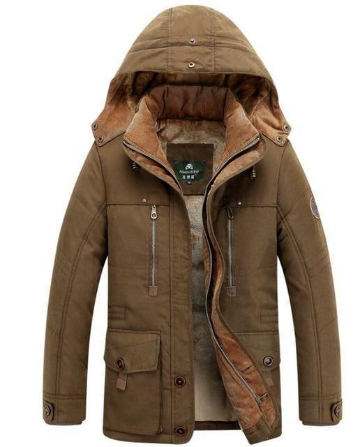 Planet Gates coffee / M Winter Jacket men Brand Warm Thicken Coats Quality Middle age mens Cotton-Padded