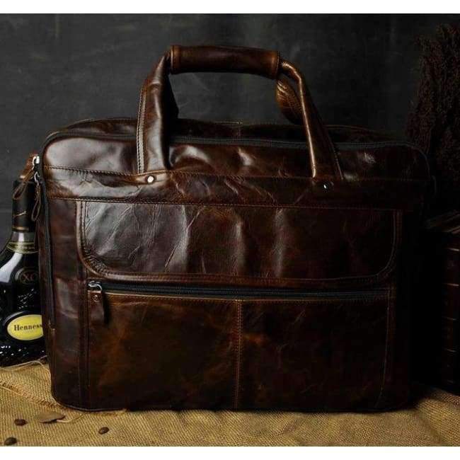 Planet Gates Men Oil Waxy Leather Antique Design Business Briefcase Laptop Document Case Fashion Attache Messenger Bag Tote Portfolio 7146