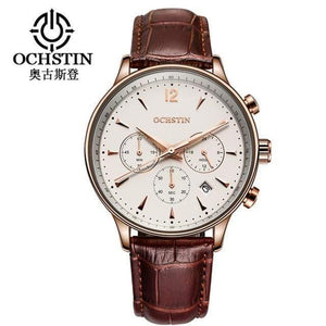 Planet Gates coffee Mens Watches OCHSTIN Brand Luxury Chronograph Date Clock Man Leather Sport Wrist Watch Men Business Quartz Watch