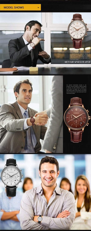 Planet Gates coffee Mens Watches OCHSTIN Brand Luxury Chronograph Date Clock Man Leather Sport Wrist Watch Men Business Quartz Watch