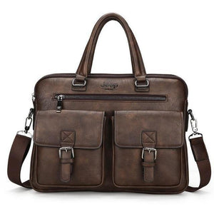 Planet Gates coffee New Men Split Leather Handbag Zipper Men Business Polyester Two Silt Pocket Soft Handle 14 Inches Briefcases Bags