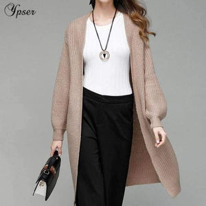Planet Gates Coffee New Women Simple Knitted Long Cardigan Casual Sweater Autumn Winter Long Sleeve Elegant Coat