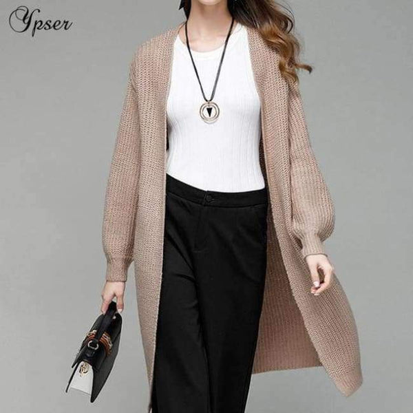 Planet Gates Coffee New Women Simple Knitted Long Cardigan Casual Sweater Autumn Winter Long Sleeve Elegant Coat