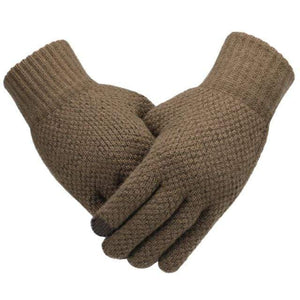 Planet Gates Coffee Nologo / One Size Winter Men Knitted Gloves Touch Screen High Quality Male Mitten Thicken Warm Wool Cashmere Solid Men Business Gloves Autumn